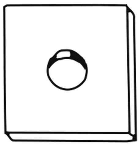 Morris 17618 Square Steel Washer – 1/2" Hole, 1-5/8" X 1/4", Zinc-Plated, 3-Hole Splice Plate Design