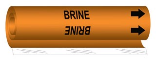 Legend Brine B-689 Wrap Around Pipe Marker Brady 5802-O High Performance Black On Orange Pvf Over-Laminated Polyester Legend Brine B-689 Wrap Around Pipe Marker Brady 5802-O High Performance Black On Orange Pvf Over-Laminated Polyester