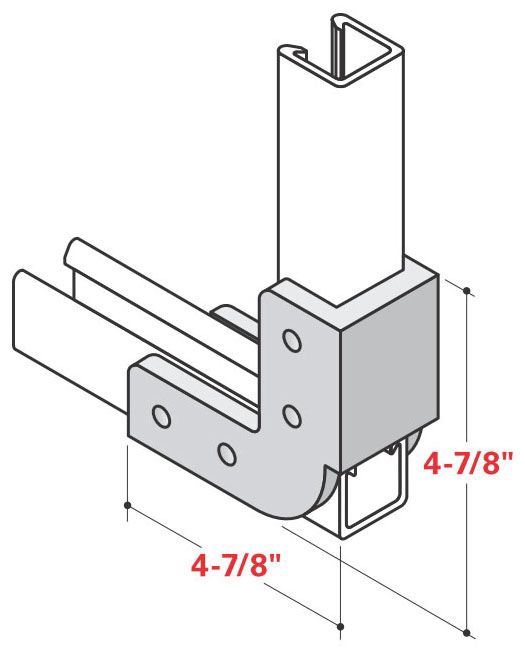 Champion CS-132 90 Degree Bend to fit 1-5/8"" Strut, 4-7/8"" x 4-7/8 ...