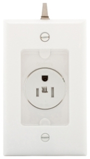 Cooper Single Recessed Receptacle w/ Clock Hanger White 125-Volt Resistant 15A Cooper Single Recessed Receptacle w/ Clock Hanger White 125-Volt Resistant 15A