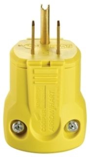 Cooper AH5965Y Plug 15A 125V 2P3W Straight Quickgrip Yellow