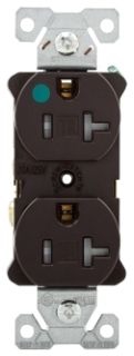 20 A 125 VAC NEMA 5-20R Hospital Grade Duplex Receptacle, White