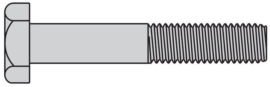 B-Line 1/2X1-HHCS-SB-BOXED Steel Hex Head Cap Screw, 1/2