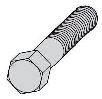 B-Line 3/8X1HHCSZN Hex Head Cap Screw, 3/8