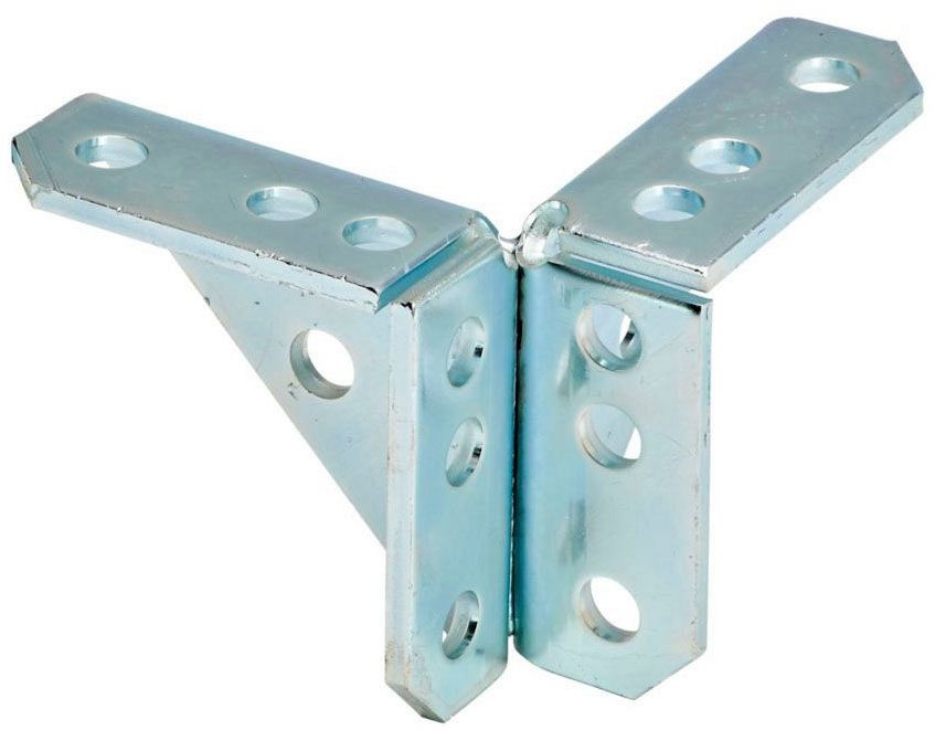 B-Line B276ZN 8-Hole Double Corner Gussetted Connection, Zinc