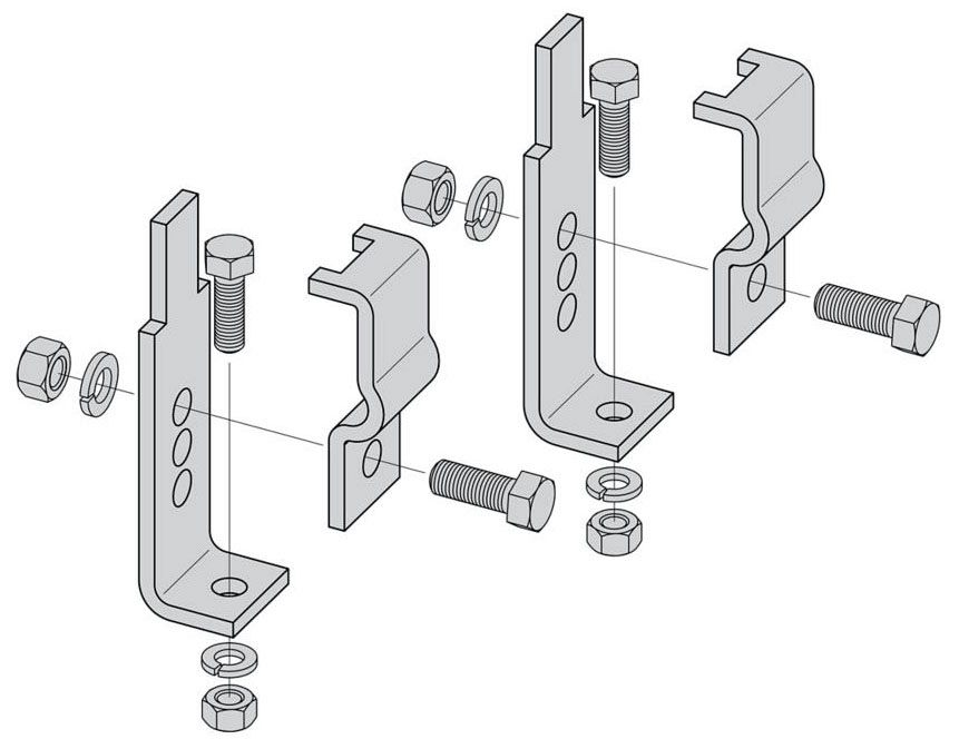B-Line SB227R3FB Raceway Stand-Off Kit, Two-Post Rack, 2-3