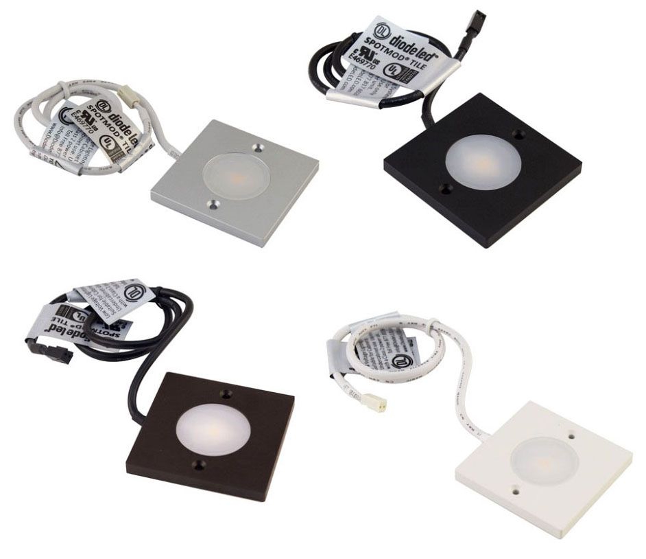Tile Led Fixture Diode DI-12V-SPOT-TL27-90-AL Spotmod Tile LED Fixture, Aluminum, 2700K ...