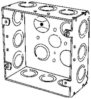 ４BOX 4-11/16 in. Square Box, Welded, 2-1/8 in. Deep with Twelve