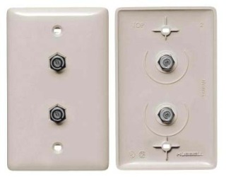 Almond Morris 85023 Double F Connector Wall Plate