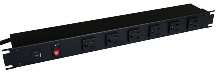 Hammond Mfg 1582H8C1BK Outlet Strip 15 Amp Horizontal Rack Mount
