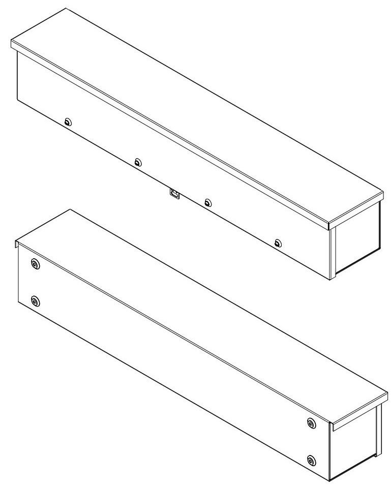 Hammond Mfg C3RWT636G Type 3R Wiring Trough 6x6x36 Galvanized