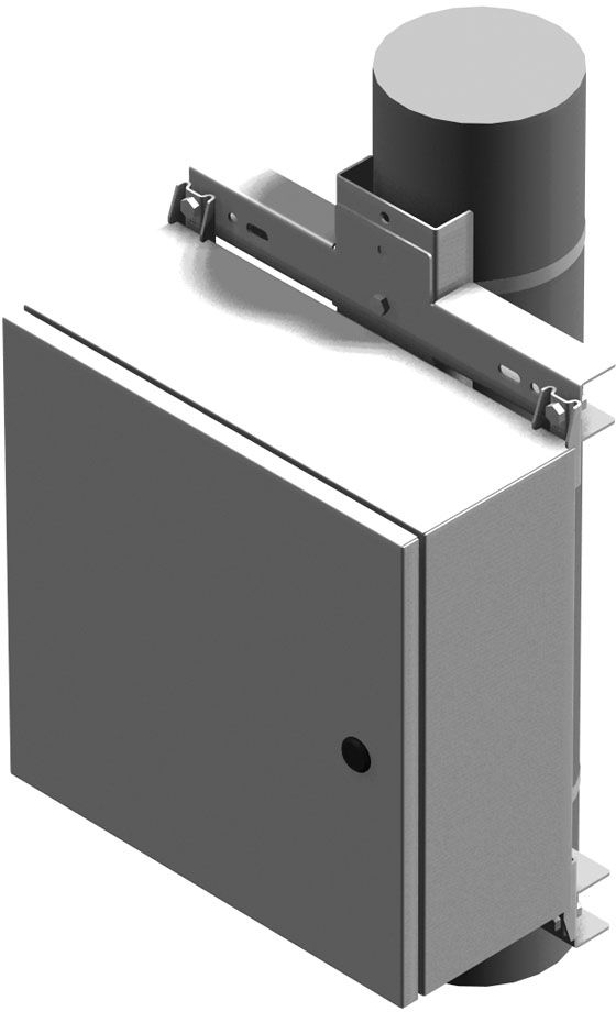 HAMMOND MFG PMH35GY POLE MOUNT HORIZONTAL STEEL CHANNEL (QTY 2) STEEL