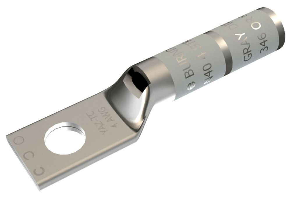 BURNDY YAD2CM20E34 One-Hole Compression Lug, 2 AWG Max, 3/4 in Stud, Long - Newe