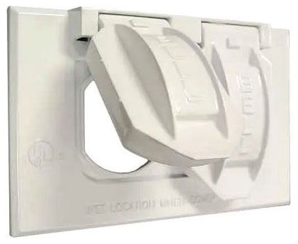 Raco 5180-6 1-Gang Horizontal Weatherproof Cover Duplex - White Carded ...