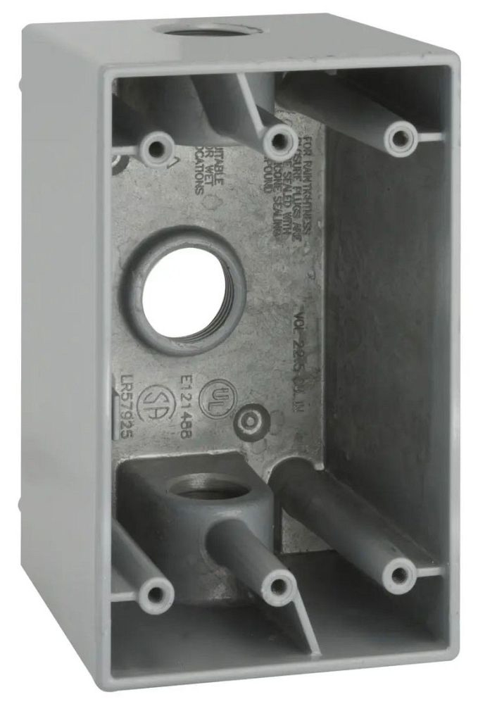 Raco 5385-0 1-Gang Weatherproof Box w/3 1/2
