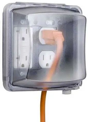 Sealproof Weatherproof Dual Toggle Switch & GFCI 2-Gang Cover – Gray, Nonmetallic, UL Listed For Wet Locations