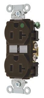 Hubbell 8300 20A 125V Hospital Grade Receptacle Brown | Gordon
