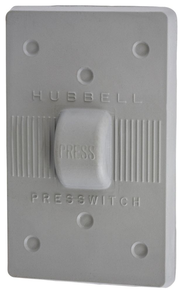 Hubbell HBL1750 Weather-Proof Press Switch Cover, Gray | Gordon