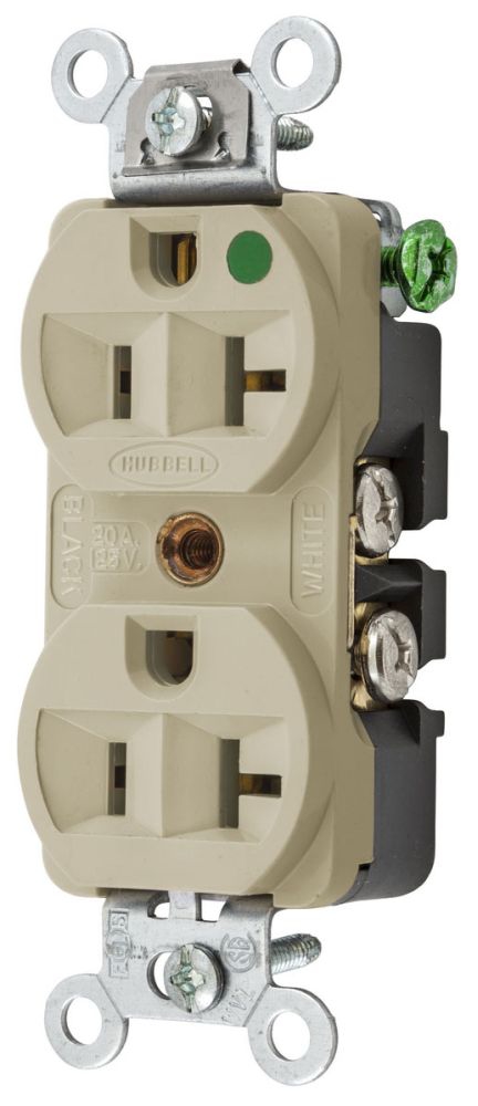 Hubbell HBL8300HI Duplex Commercial/Hospital Grade Receptacle