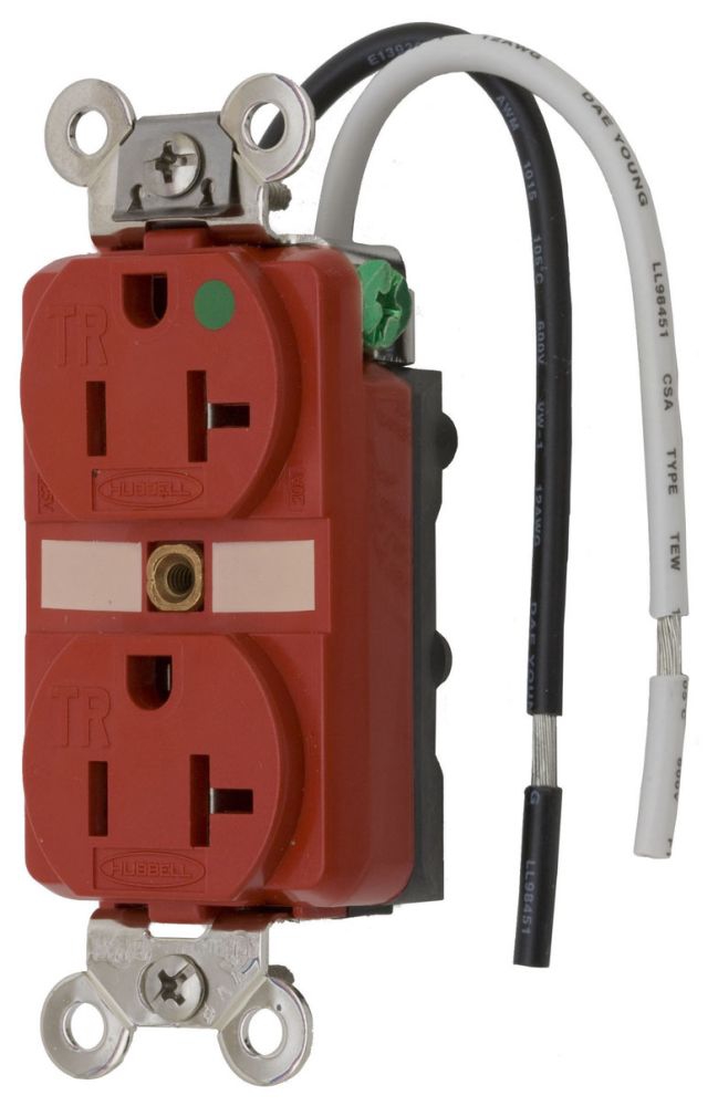 Hubbell HBL8300SGRA 20A 125V Duplex Tamper-Resistant Receptacle
