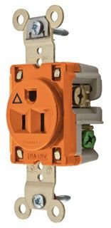 Hubbell IG5261 Single Receptacle, Isolated Ground, 15A 125V, 5-15R