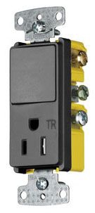 HUBBELL RCD108BKTR 15A 125V COMBO RCPT | Gordon Electric Supply, Inc.