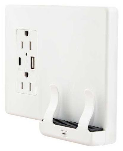 Usb Wall Mount Qi Charger Wireless Charging Phone Cradle Wall