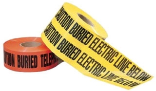 IDEAL 42-151 6/" RED CAUTION TAPE MARKED CAUTION ELECTRIC LINE BELOW NEW