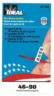 IDEAL INDUSTRIES 44-101 Wire Marker Booklet Legend: 0-9 (45 Each