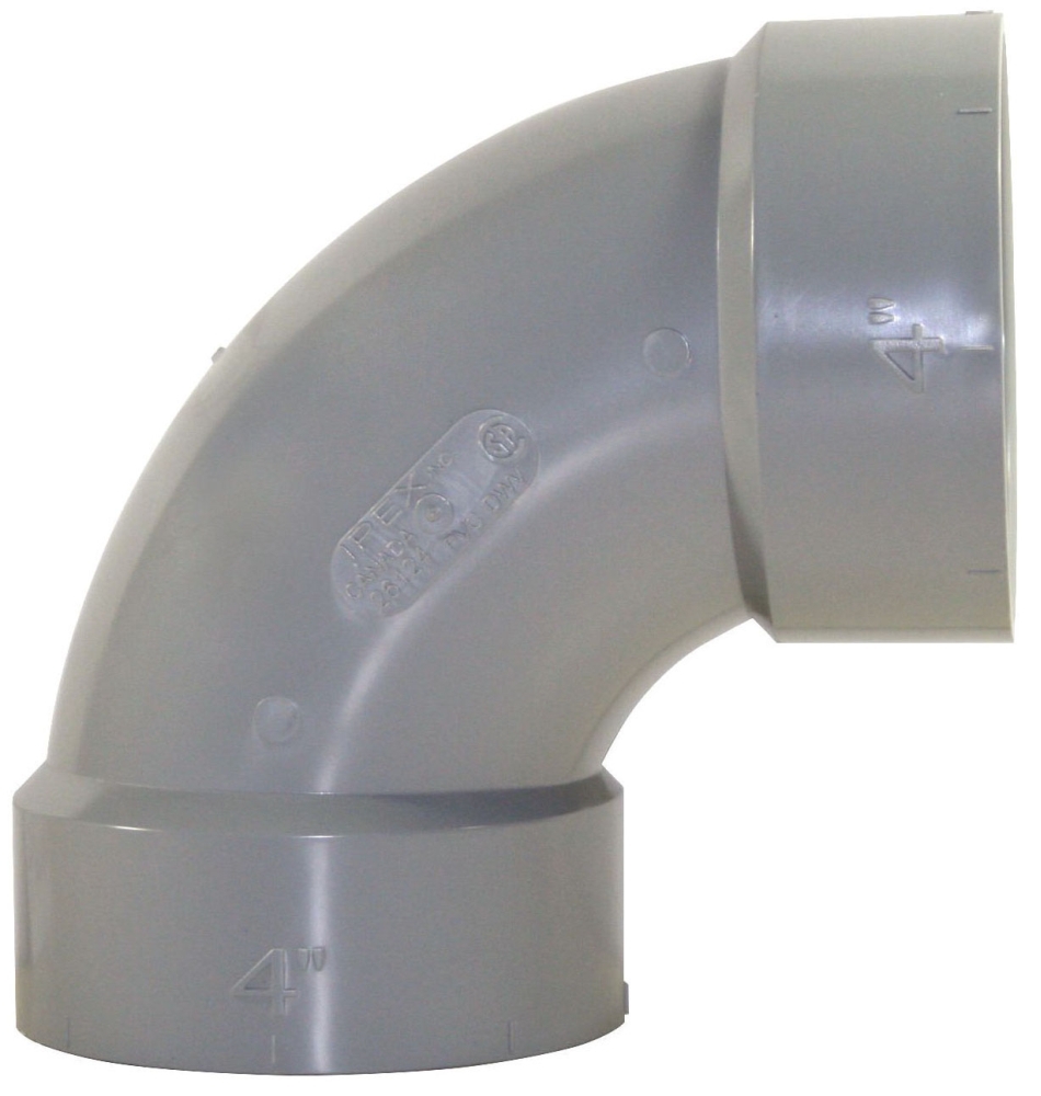 IPEX 026124 4IN x90D PVC DWV ELBOW HxH SYSTEM 15 Gordon Electric