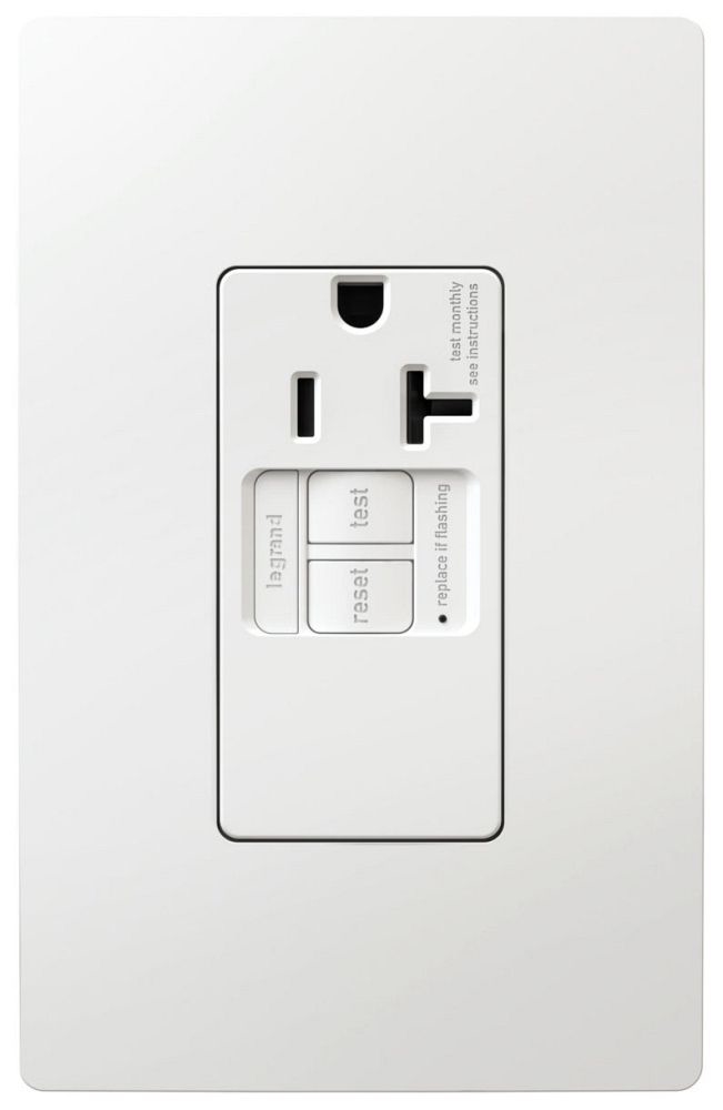 P&S 2097TRSGLW Radiant Self-Test Tamper-Resistant Single Gfci 20A