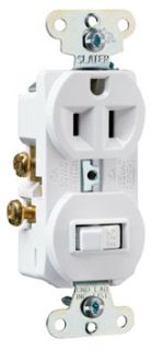 P&S 691-W Combo 15A 1-Switch 1P-120V 1-Receptacle-125V White