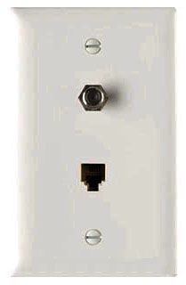 P&S TPTELTV-W 1 Tele/1 F Type Coax In 1-Gang Thermoplastic Plate White