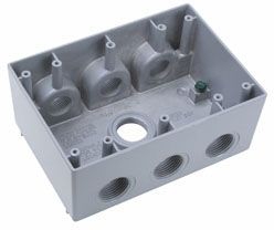 P&S WPB373 Weatherproof Box 3 Gang 7 Hole 3/4 | Gordon Electric