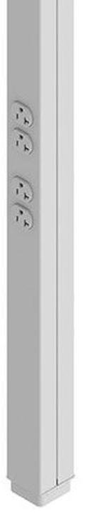 Wiremold 25DTP-412WH Tele-Power Pole Duplex 2-20A White 12Ft