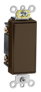 Leviton 5693-2 Decora Plus 3-Way AC Quiet Switch, 15-Amp 120/277-Volt, Brown – Heavy-Duty Rocker For Commercial Use