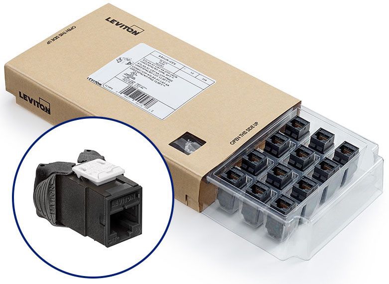Leviton 6AUJK-CE6 Atlas-X1 Cat 6A Utp Jack 12Pk Black | Gordon 
