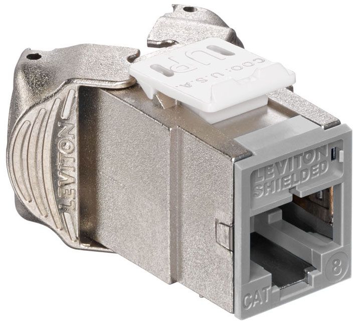 Leviton 81SJK-RG8 Gray Atlas-X1 Cat 8 Shielded Quickport Jack