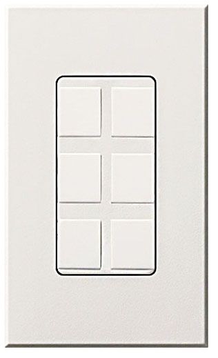 Lutron NT-6PF-WH Architectural Series Wallplate 6-Port Frame White ...