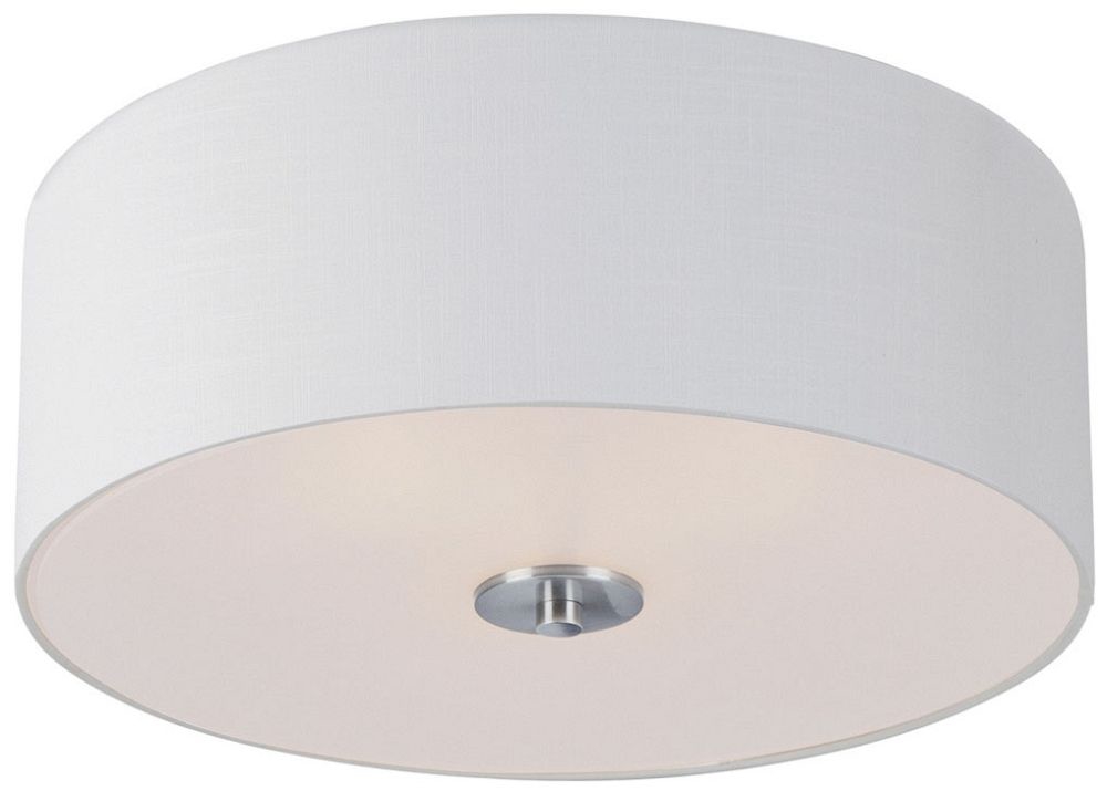 Maxim 10010WLSN Satin Nickel Bongo 3-Light Flush Mount