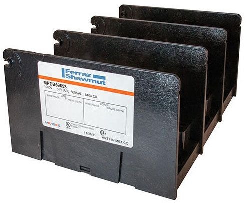 Mersen-Ferraz MPDB69653 3P Aluminum Power Distribution Block