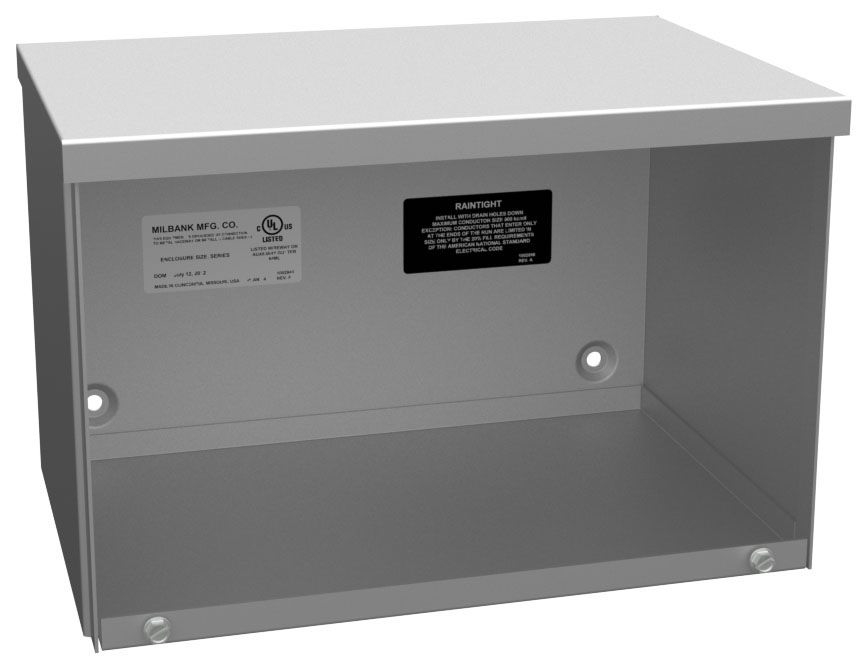 Milbank 8812-GSC3R-NK-NP Nema-3R Screw Cover Gutter | Gordon Electric ...