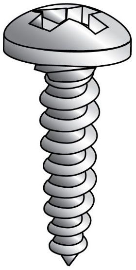 AMERICAN INTEGRATED SUPPLY #8 X 1" Pan Head Phillips Tapping Screws – 18-8 Stainless Steel (40-Pack)