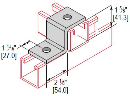 Minerallac FZX2H162S6 Z-Fitting Cross 2-Hole, 1-5/8