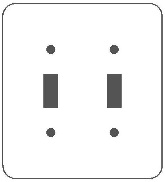 Mulberry 76072 2-Gang White Princess Shape Switch