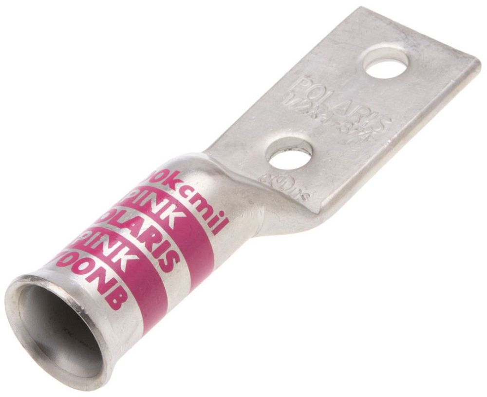 NSI L700NB 700 MCM Copper Compression Lug, 2-Hole, Bell End