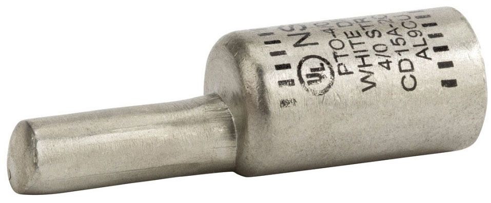 NSI PTO-4/0 Offset Aluminium, Tin Plated Pin Terminal, 4/0 Awg