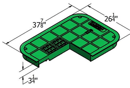 Oldcastle 24361073 2436-24 Blk-Grn Blank 4x EzLck T Cover