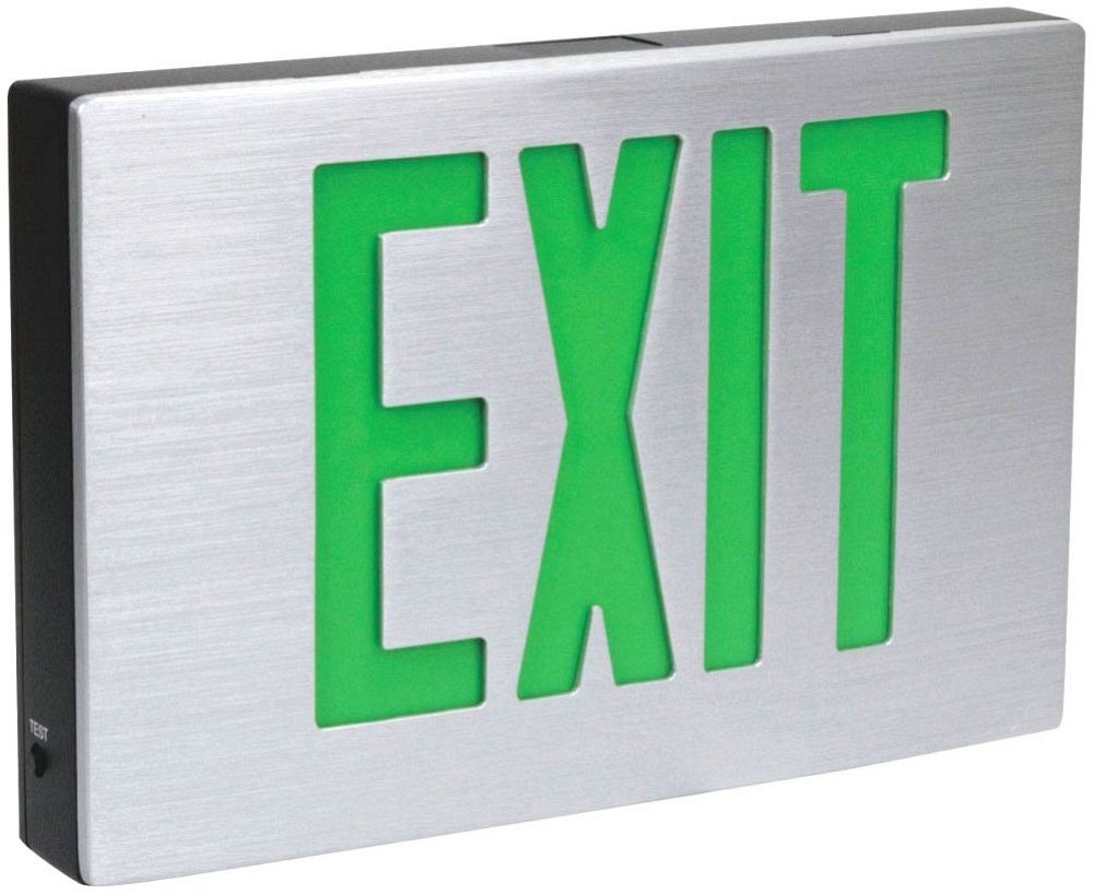 Esla Sign In Orbit ESLA-A-A-1-R-EB LED Cast Aluminum Exit Sign, Aluminum Housing ...