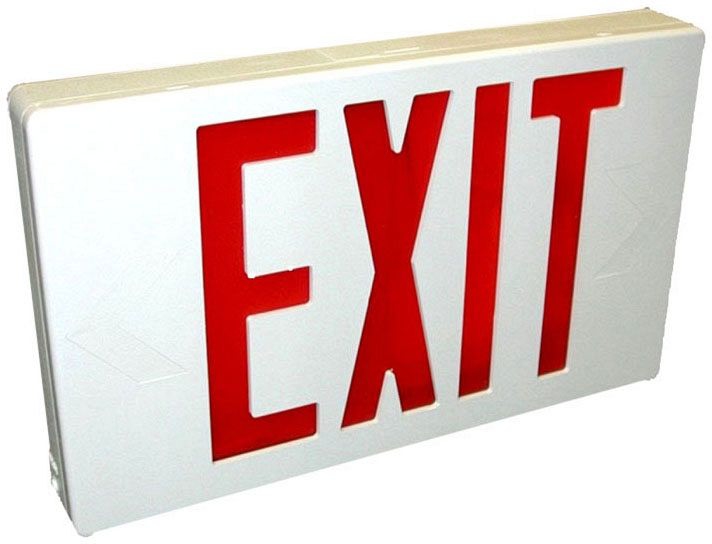 Orbit ESL-B-R-2C-120 LED Exit Sign, Dual-Circuit, Black Housing, Red ...
